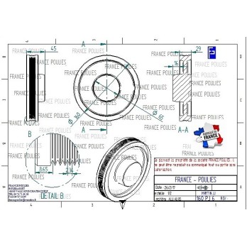 POULIE POLY-V ALU Øext 160 PJ 6 DENTS