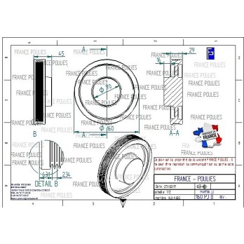 POULIE POLY-V ALU Øext 160 PJ 8 DENTS