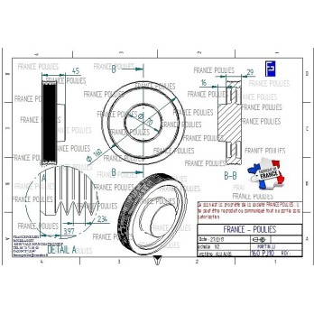 POULIE POLY-V ALU Øext 160 PJ 10 DENTS