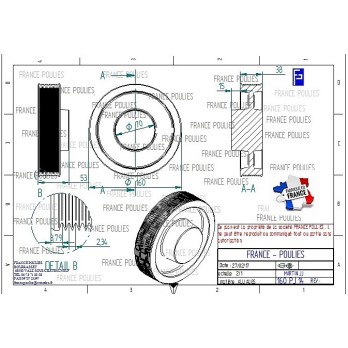 POULIE POLY-V ALU Øext 160 PJ 12 DENTS