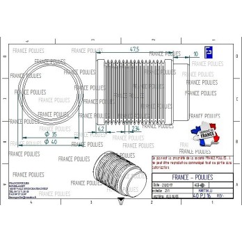 POULIE POLY-V ALU Øext40 PJ 16 DENTS