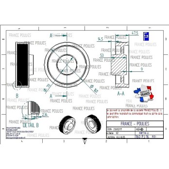 POULIE POLY-V ALU Øext 160 PJ 16 DENTS