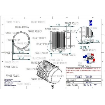 POULIE POLY-V ALU Øext50 PJ 16 DENTS