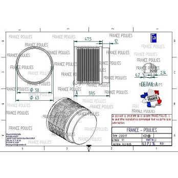 POULIE POLY-V ALU Øext63 PJ 16 DENTS