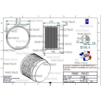 POULIE POLY-V ALU Øex71 PJ 16 DENTS