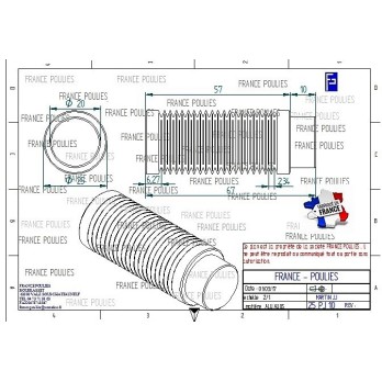 POULIE POLY-V ALU Øext 25 PJ 20 DENTS