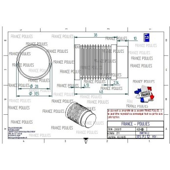 POULIE POLY-V ALU Øext 31.5 PJ 12 DENTS