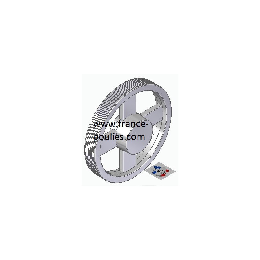 POULIE POLY-V ALU Øext 200 PJ 10 GORGES