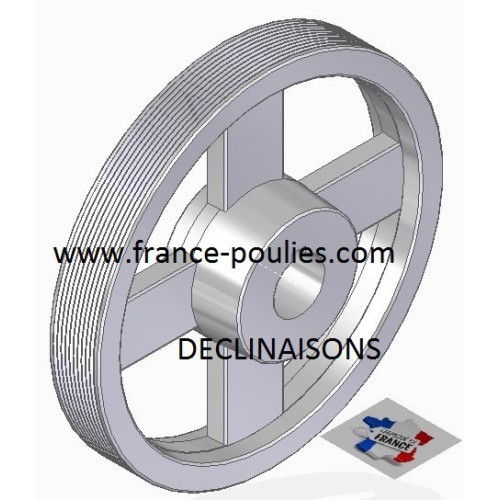 POULIE POLY-V ALU Øext 200 PJ 10 GORGES