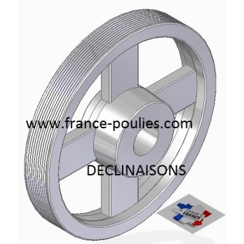 POULIE POLY-V ALU Øext 200 PJ 10 GORGES