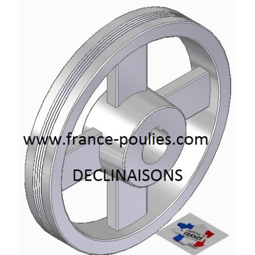 POULIE POLY-V ALU Øext 200 PJ 4 GORGES