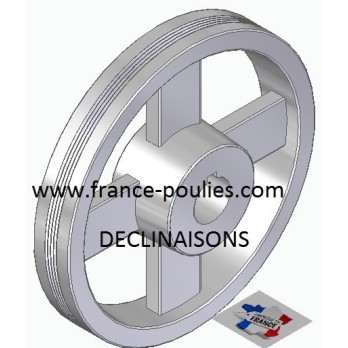 POULIE POLY-V ALU Øext 200 PJ 4 GORGES