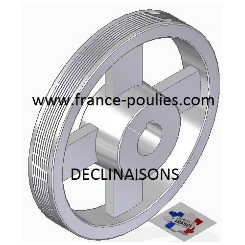 POULIE POLY-V ALU Øext 200 PJ 8 GORGES