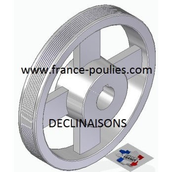 POULIE POLY-V ALU Øext 200 PJ 8 GORGES