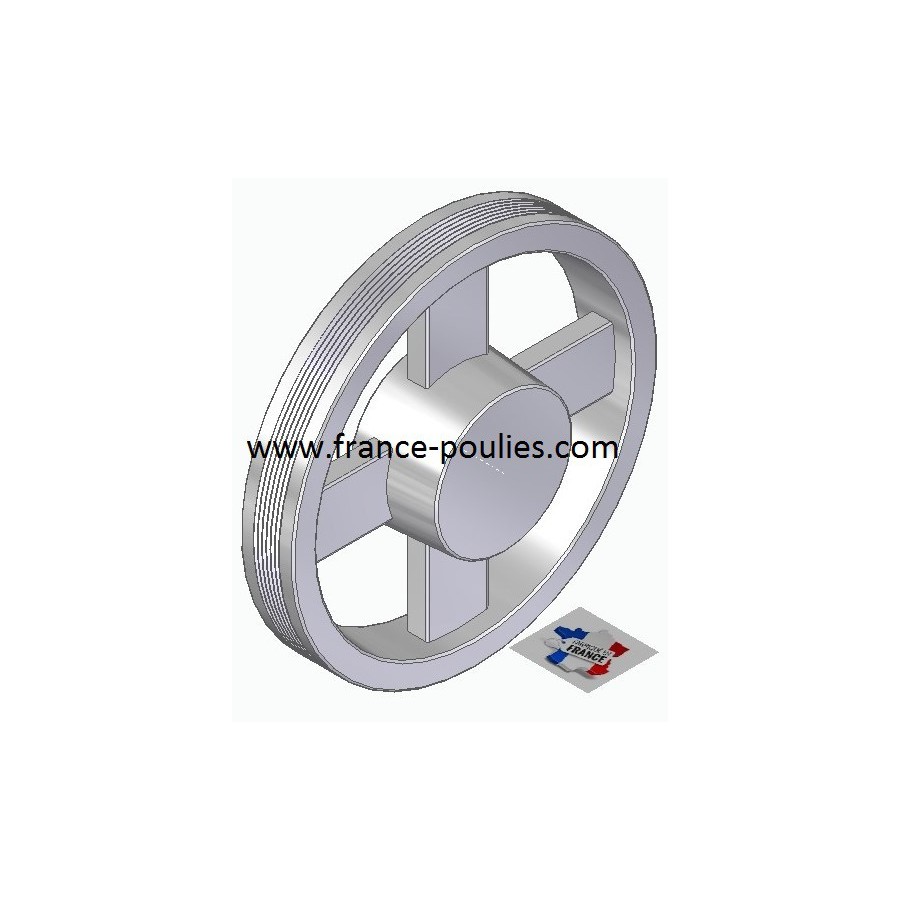 POULIE POLY-V ALU Øext 200 PJ 6 GORGES