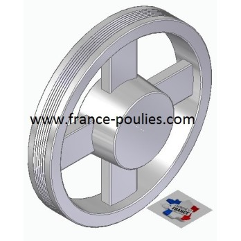 POULIE POLY-V ALU Øext 200 PJ 6 GORGES