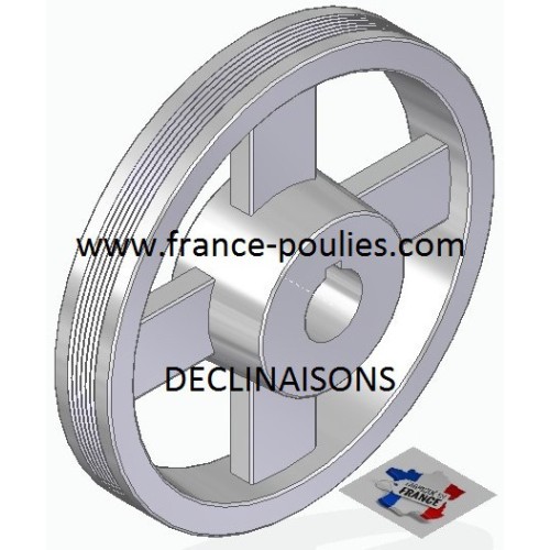 POULIE POLY-V ALU Øext 200 PJ 6 GORGES