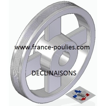 POULIE POLY-V ALU Øext 200 PJ 6 GORGES