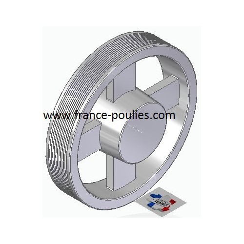 POULIE POLY-V ALU Øext 200 PJ 12 GORGES
