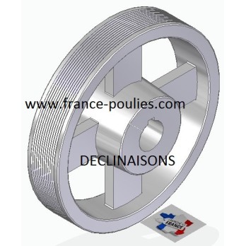 POULIE POLY-V ALU Øext 200 PJ 12 GORGES
