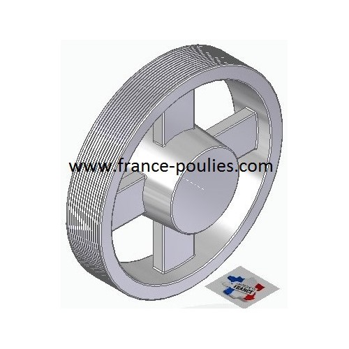 POULIE POLY-V ALU Øext 200 PJ 14 GORGES