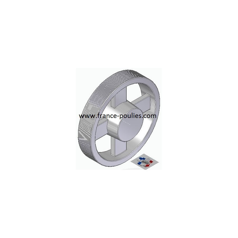 POULIE POLY-V ALU Øext 200 PJ 14 GORGES