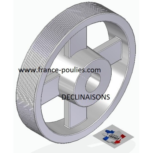 POULIE POLY-V ALU Øext 200 PJ 14 GORGES