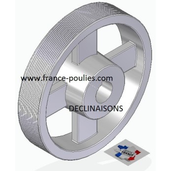 POULIE POLY-V ALU Øext 200 PJ 14 GORGES