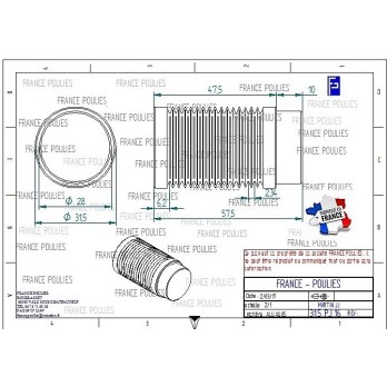 POULIE POLY-V ALU Øext 35.5 PJ 16 DENTS