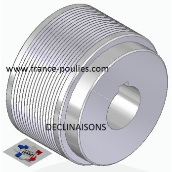 POULIE POLY-V ALU Øext 90 PJ 16 DENTS