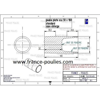 poulie plate alu Ø50x100