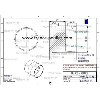 poulie plate alu 70x80 