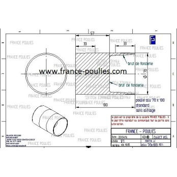 poulie plate alu 70x100
