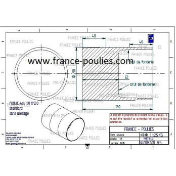 poulie plate alu 90x120