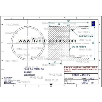 poulie plate alu 100x120