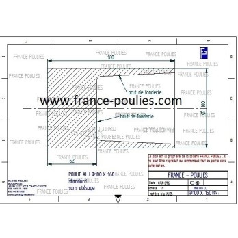 poulie plate alu 100x160