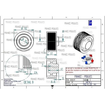 POULIE POLY-V ALU Øext 112 PJ 20 DENTS