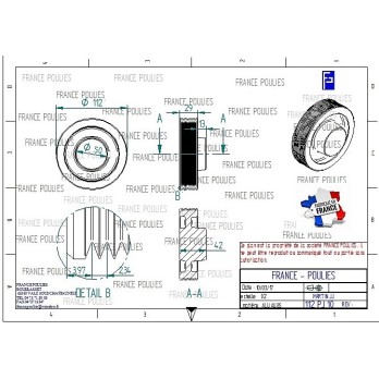 POULIE POLY-V ALU Øext 112 PJ 10 DENTS