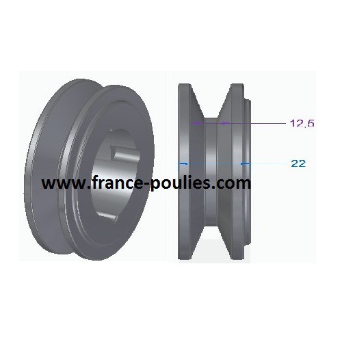 poulie fonte 1 spa Øp67 pour moyeu amovible 1108