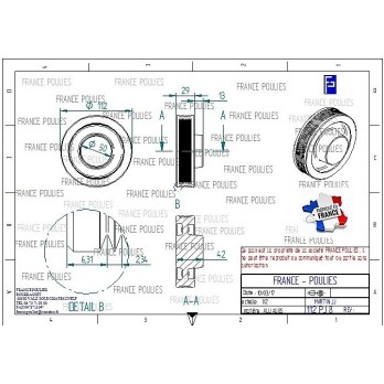 POULIE POLY-V ALU Øext 112 PJ 8 DENTS