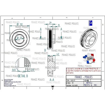 POULIE POLY-V ALU Øext 112 PJ 6 DENTS