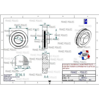POULIE POLY-V ALU Øext 100 PJ 4 DENTS