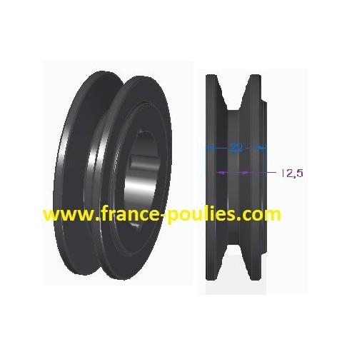 poulie fonte 1 spa Øp71 pour moyeu amovible 