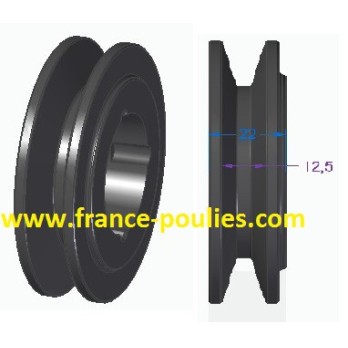 poulie fonte 1 spa Øp71 pour moyeu amovible 