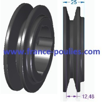 poulie fonte 1 spa Øp80 pour ou avec moyeu amovible 1210