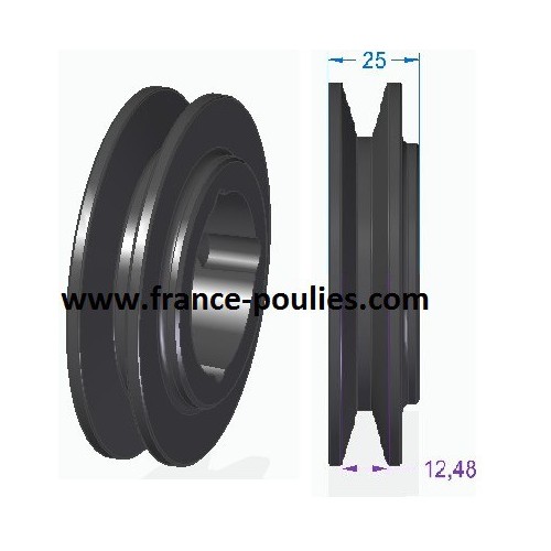 poulie fonte 1 spa Øp90 pour ou avec moyeu amovible 1210