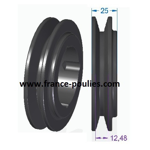 poulie fonte 1 spa Øp100 pour moyeu amovible 1610