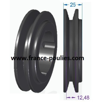 poulie fonte 1 spa Øp100 pour moyeu amovible 1610