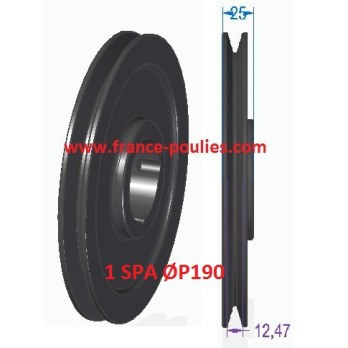 poulie fonte 1 spa Øp190 pour moyeu amovible 1610