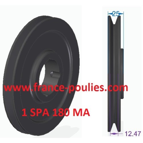 poulie fonte 1 spa Øp180 pour moyeu amovible 